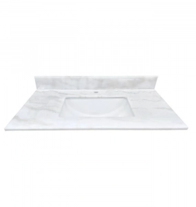 Galaxy White Marble Single Hole Vanity Top – Closeout