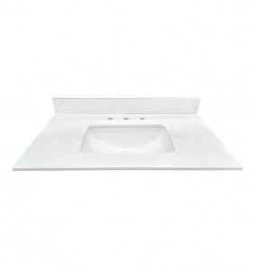 Glacier White Crushed Marble Vanity Top