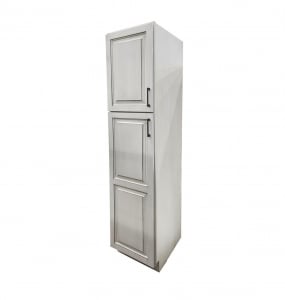 Glazed White Linen Cabinet