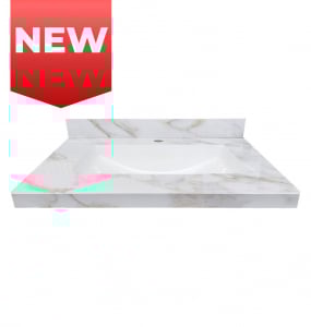 Golden Calacatta Sintered Stone Vanity Top