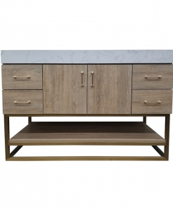 Evita Natural – Gold Frame Vanity & Top