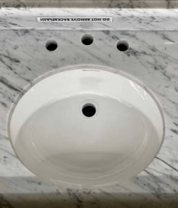 Italian Cararra Marble Oval Vanity Top