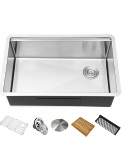 Stainless Steel Undermount Kitchen Sink – Single (Includes Accessories)