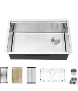 Stainless Steel Undermount Kitchen Sink – Single (Includes Accessories)