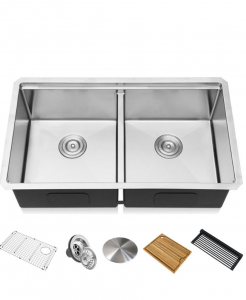 Stainless Steel Undermount Kitchen Sink – Double (Includes Accessories)