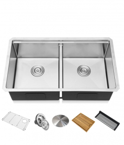 Stainless Steel Undermount Kitchen Sink – Double (Includes Accessories)