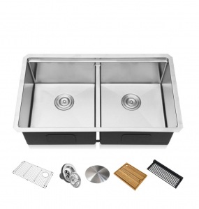 Stainless Steel Undermount Kitchen Sink – Double (Includes Accessories)