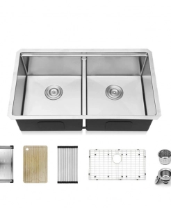Stainless Steel Undermount Kitchen Sink – Double (Includes Accessories)