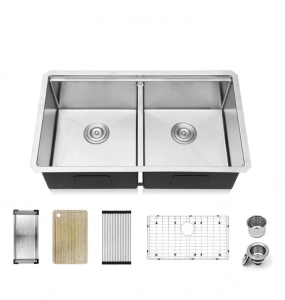 Stainless Steel Undermount Kitchen Sink – Double (Includes Accessories)