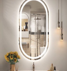 Luminous Crest LED Mirror