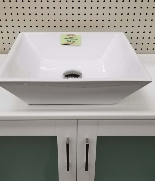 Glacier White Crushed Marble Vessel Top Builders Surplus