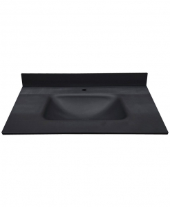 Matte Black Crystal Glass Vanity Top – Closeout