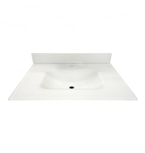 Matte Super White Glass Vanity Top – Closeout