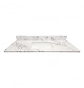 Maui White Sintered Stone Single Hole Vanity Top