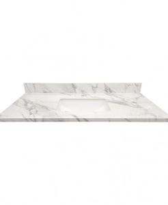 Maui White Sintered Stone Single Hole Vanity Top