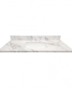 Maui White Sintered Stone 8″ Drill Vanity Top
