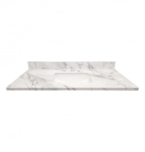 Maui White Sintered Stone 8″ Drill Vanity Top