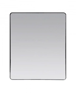 Mesa Rectangular Round Corner Framed Mirror – Matt Black