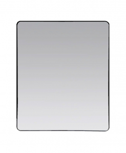Mesa Rectangular Round Corner Framed Mirror – Matt Black