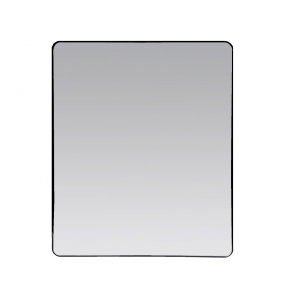 Mesa Rectangular Round Corner Framed Mirror – Matt Black