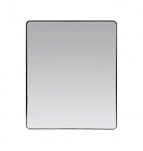 Mesa Rectangular Round Corner Framed Mirror – Matt Black