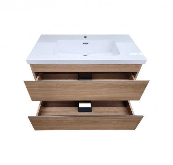 Modern Timber Wall Hung Vanity & Top Combo