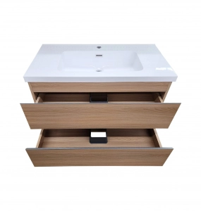 Modern Timber Wall Hung Vanity & Top Combo