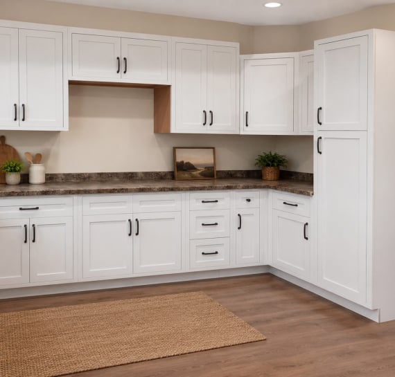 Moderna Shaker White Kitchen Cabinets