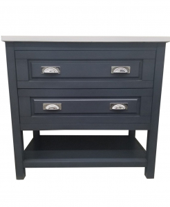 Mystique Blue Open Shelf Vanity – Closeout