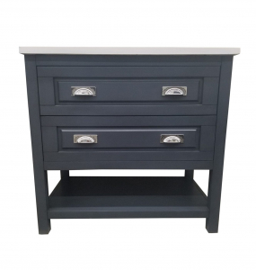 Mystique Blue Open Shelf Vanity – Closeout