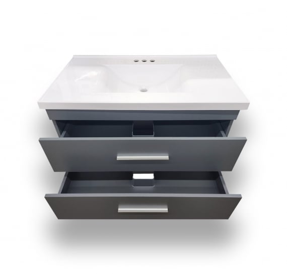 Odin Dark Grey Wall Hung Vanity – Closeout