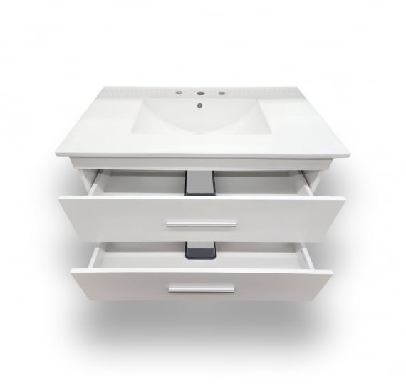 Odin White Wall Hung Vanity – Closeout