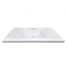 Polar White Wave Cultured Marble Vanity Top – Closeout