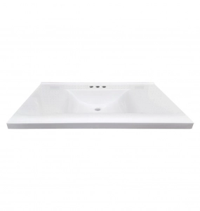 Polar White Wave Cultured Marble Vanity Top – Closeout