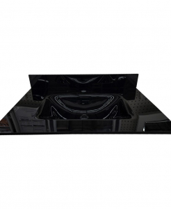 Polished Black Crystal Glass Single Hole Vanity Top – Closeout