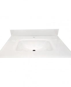 Polished Super White Glass Single Hole Vanity Top – Closeout