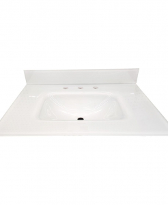 Polished Super White Glass 8″ Drill Vanity Top