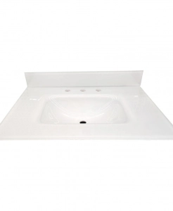 Polished Super White Glass 8″ Drill Vanity Top – Closeout