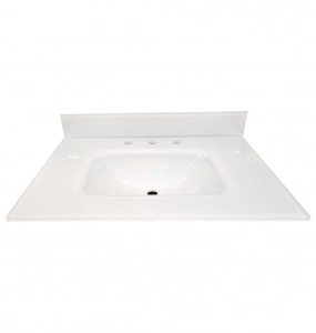 Polished Super White Glass 8″ Drill Vanity Top – Closeout