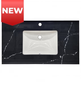 Pure Marquina Single Hole Quartz Vanity Top