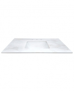 Rhino White Marble Vanity Top – Closeout