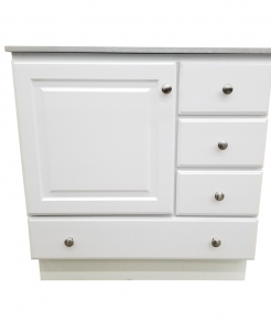 Richmond Satin White with Bottom Drawer Vanity – Closeout