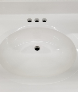 Solid White Cultured Marble Vanity Top – Closeout