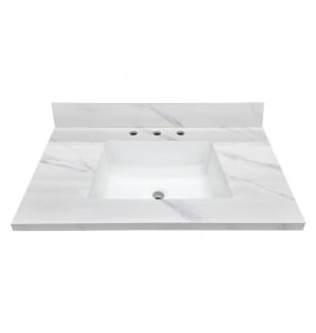 Statuario White Sintered Stone Vanity Top