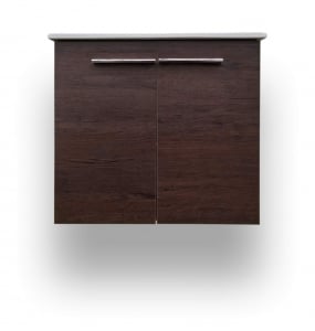 Street Wenge Wall Hung Vanity, Top & Mirror Combo – Closeout