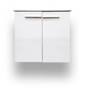 Street Gloss White Wall Hung Vanity, Top & Mirror Combo
