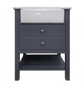 Vita Farmhouse Grey Vanity, Top & Mirror Combo