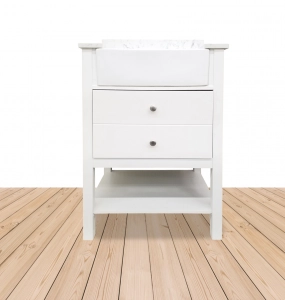 Vita Farmhouse White Vanity, Top & Mirror Combo