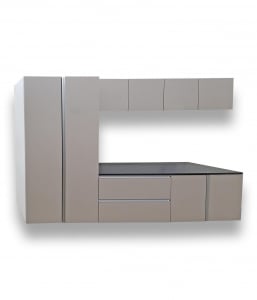 Wall Hung Deluxe Garage Cabinets (Light Grey) – Closeout