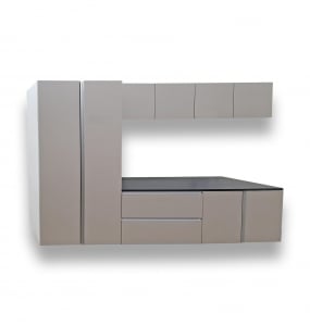 Wall Hung Deluxe Garage Cabinets (Light Grey) – Closeout